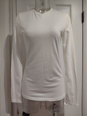 James Perse White Long Sleeve Crewneck Tee
